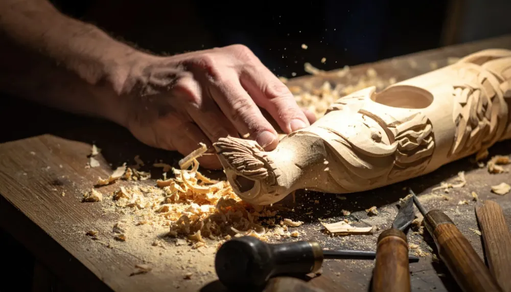 Sculpteur sur bois à Tresques